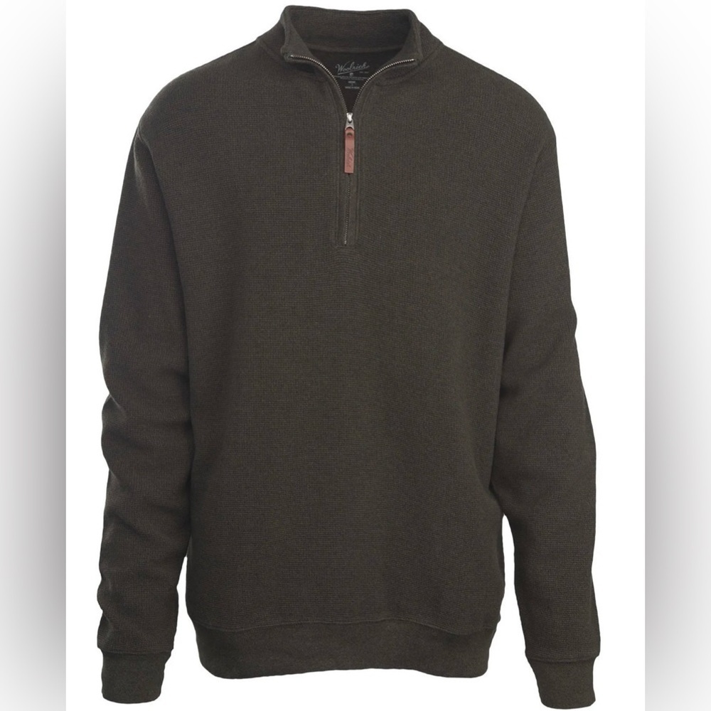 Woolrich Bromley Green Sweater Half Zip Pullover XL